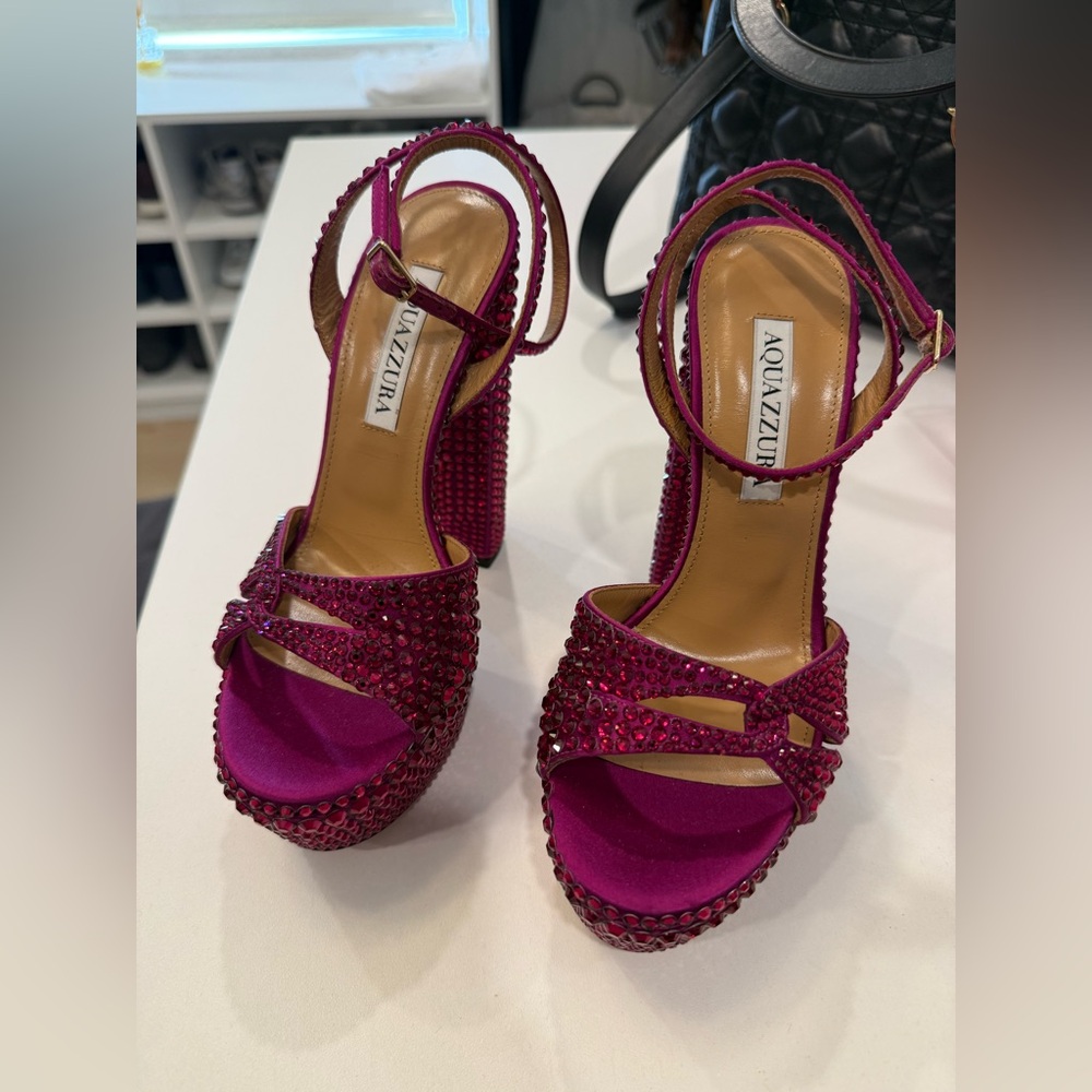 Aquazzura Sinner Crystal Plateau 140